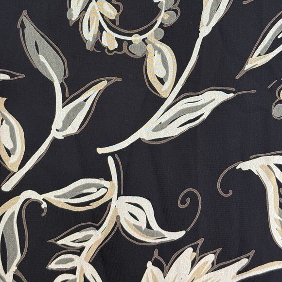 Vtg Talbots Midi Maxi Dress 14 Black Tan Floral Sleeveless Fairygrunge 90s Y2K - Picture 2 of 11